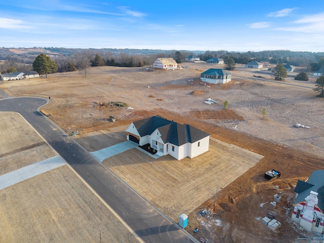 drone / aerial view featuring a rural view