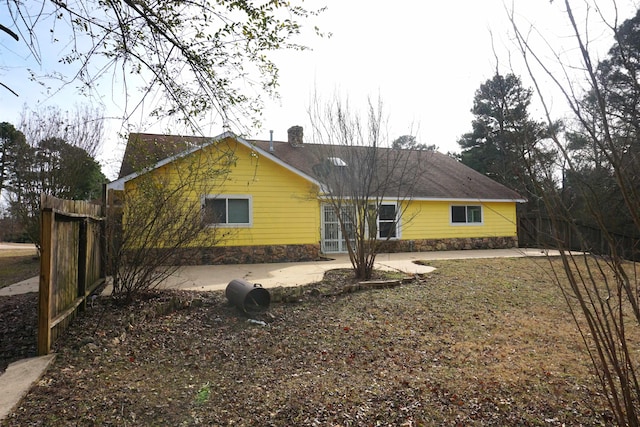 view of front of home with a patio