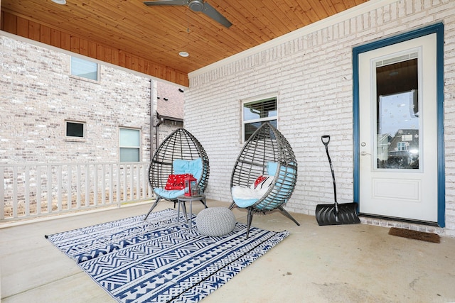 view of patio / terrace with ceiling fan