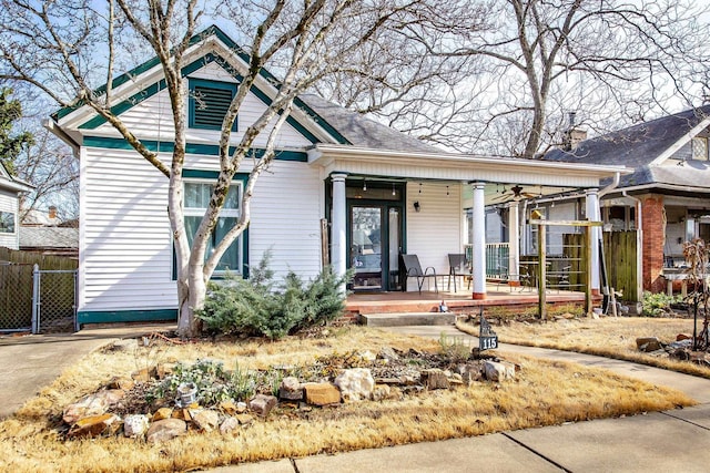 view of front of home featuring a porch