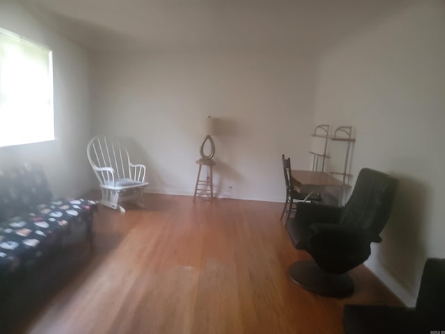 sitting room featuring hardwood / wood-style flooring