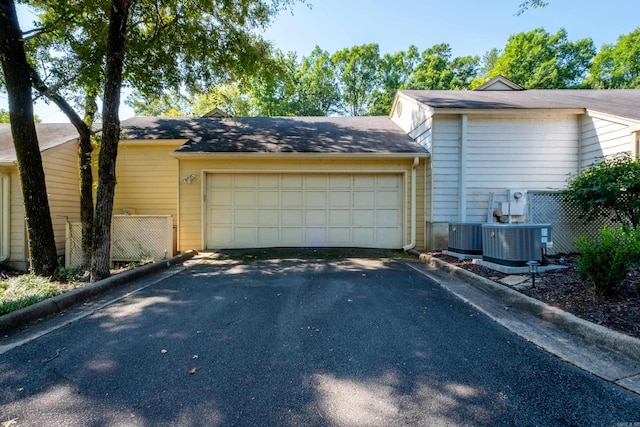 garage with central air condition unit