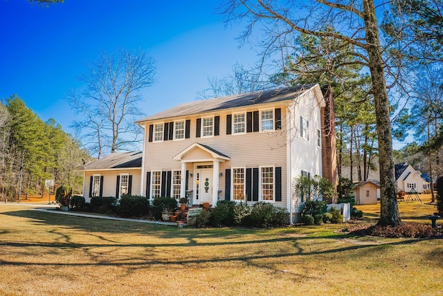 colonial house with a front yard