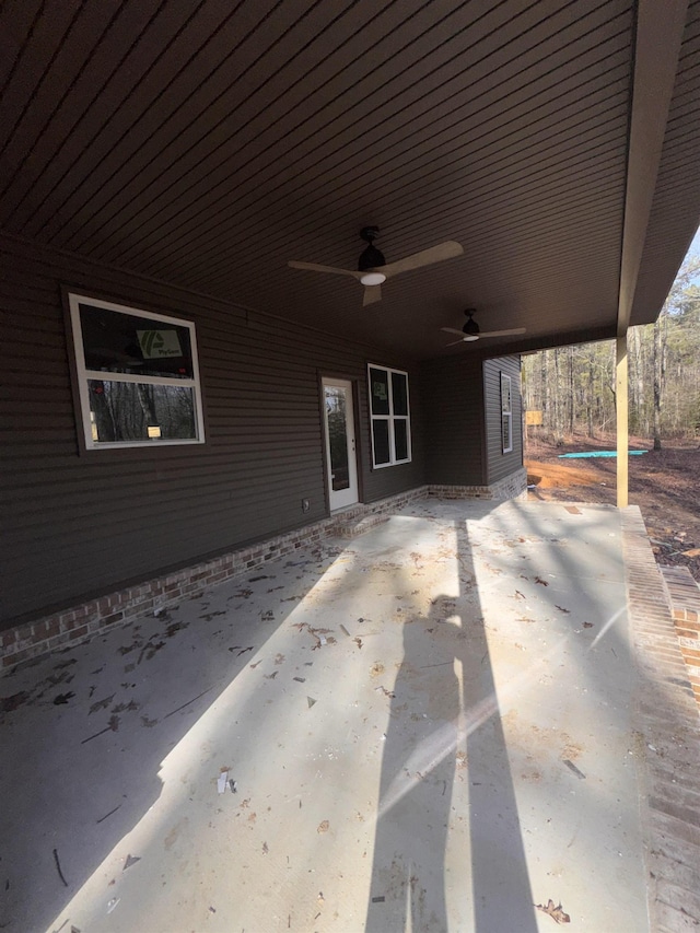 view of patio / terrace featuring a ceiling fan