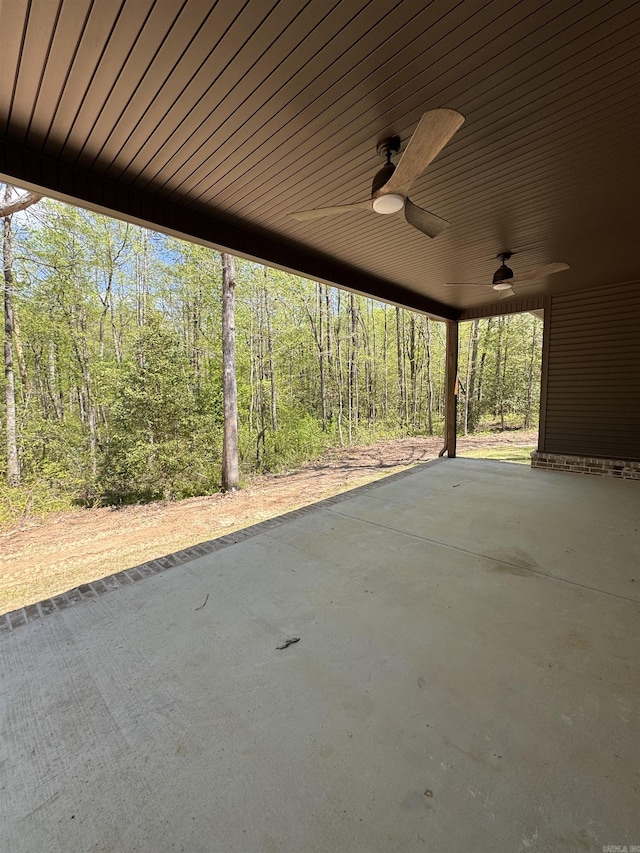 5389 Pear Orchard Dr, Little Rock, AR 72206 - view of patio with an attached carport and a ceiling fan