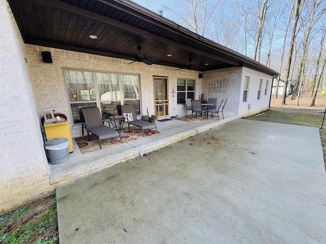 view of patio / terrace featuring ceiling fan