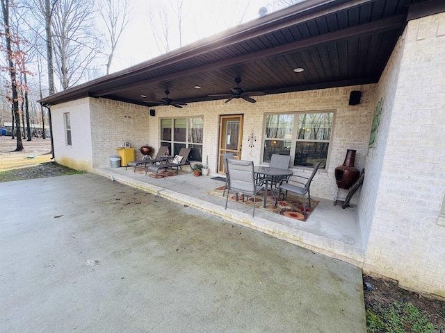 view of patio / terrace with ceiling fan