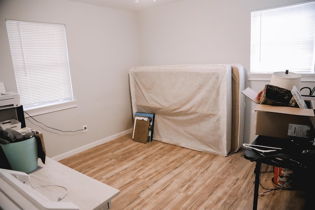 interior space with hardwood / wood-style flooring