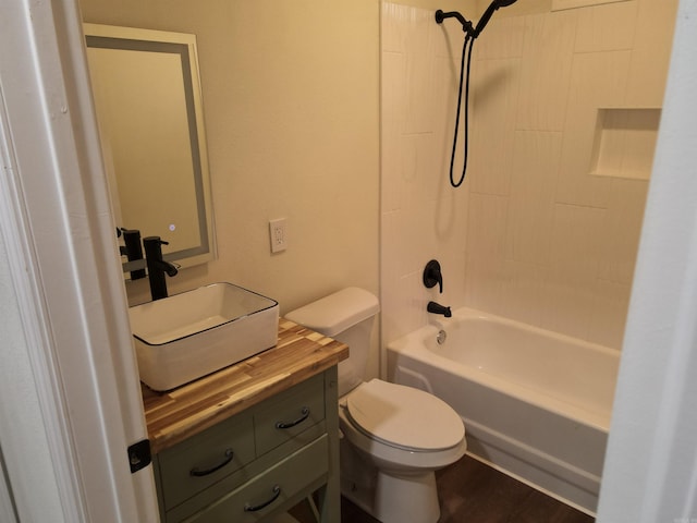 full bathroom featuring vanity, toilet, and shower / bath combination