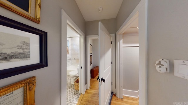 hall featuring light hardwood / wood-style flooring