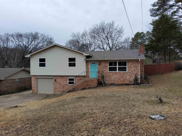 tri-level home featuring a garage