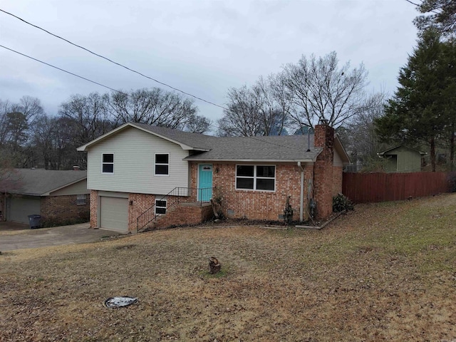 split level home with a garage