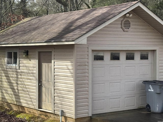 view of garage