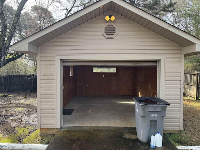 view of garage