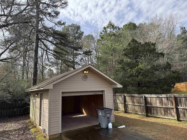 view of outdoor structure featuring a garage