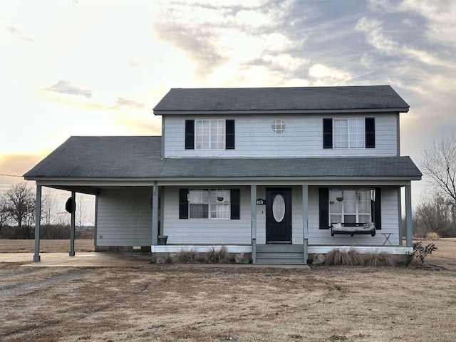 view of front of house with covered porch