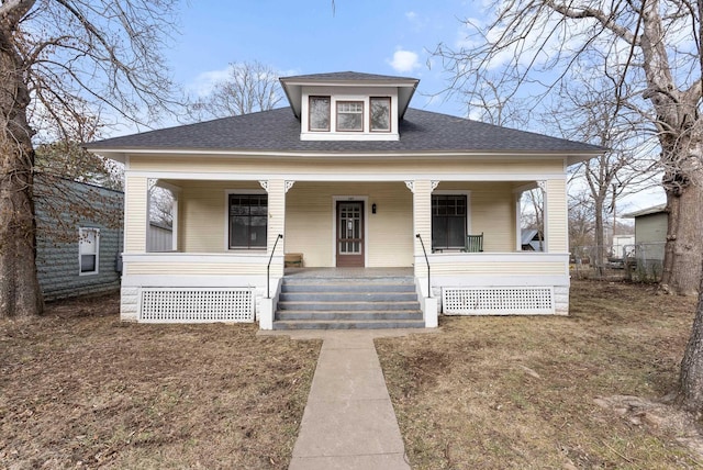 bungalow featuring a porch