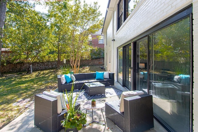 view of patio / terrace featuring an outdoor living space