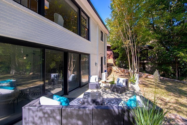 view of patio with an outdoor hangout area