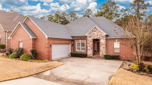 view of front of property featuring a garage