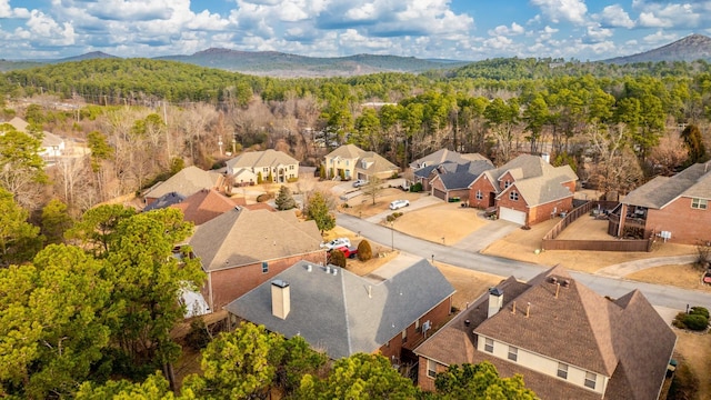 drone / aerial view with a mountain view