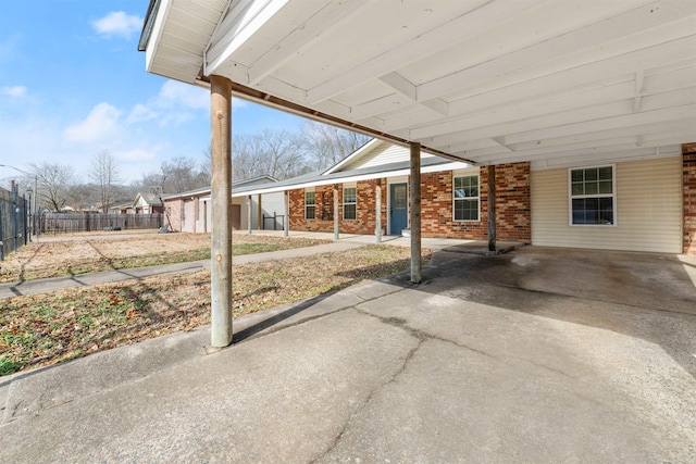 view of patio featuring a carport