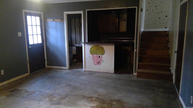 kitchen with concrete flooring