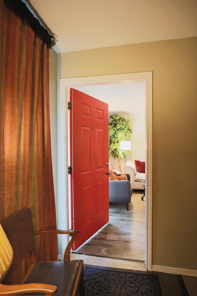 entryway featuring hardwood / wood-style floors