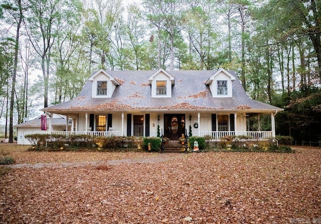 view of front facade featuring covered porch