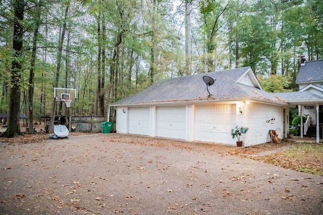 view of garage