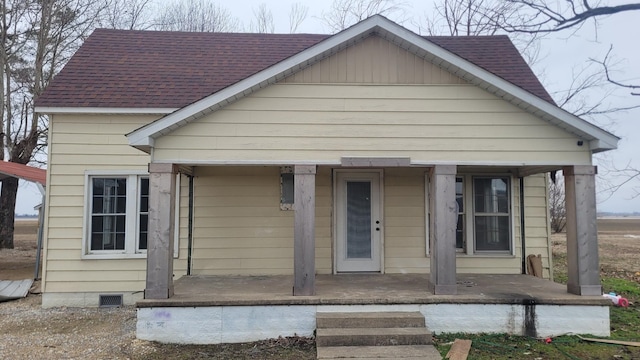 bungalow-style home with covered porch