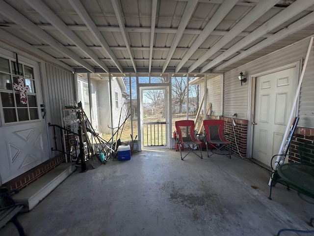 view of unfurnished sunroom