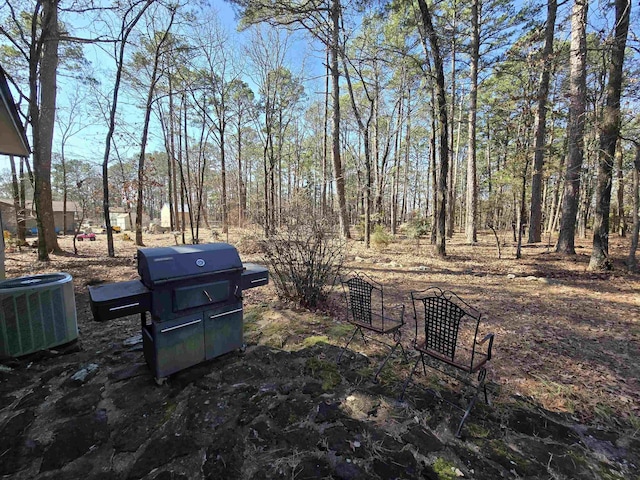 view of yard featuring central AC unit