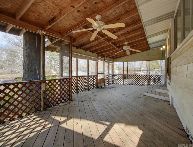 deck with ceiling fan