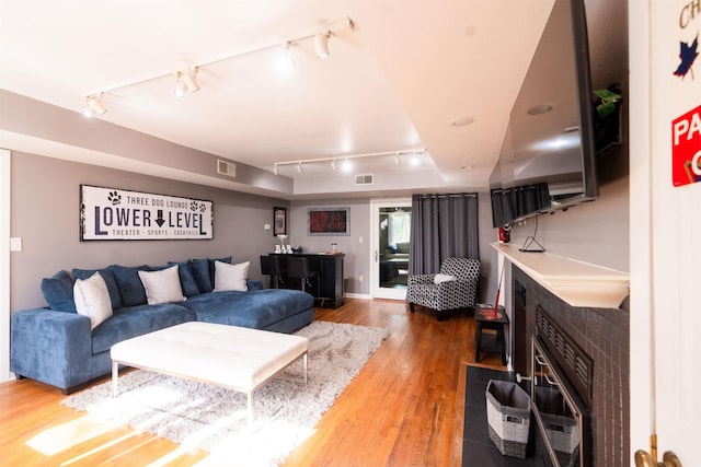 living room featuring hardwood / wood-style floors