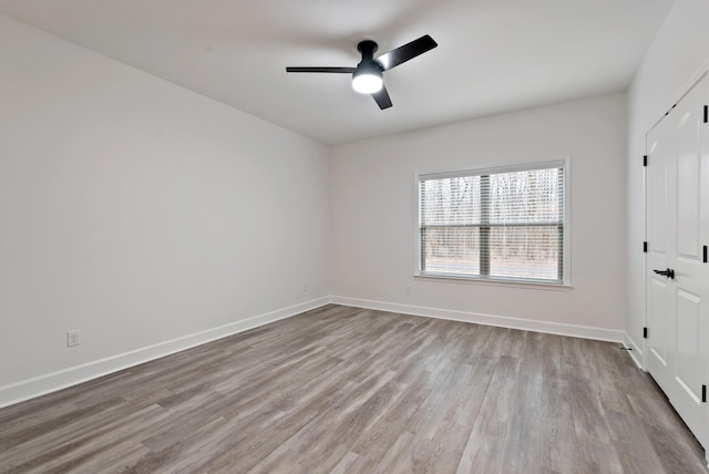 interior space featuring ceiling fan and light hardwood / wood-style floors