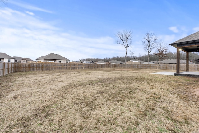 view of yard with a patio area