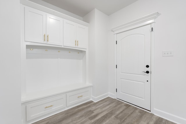 mudroom featuring light hardwood / wood-style floors