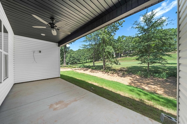 view of patio with ceiling fan