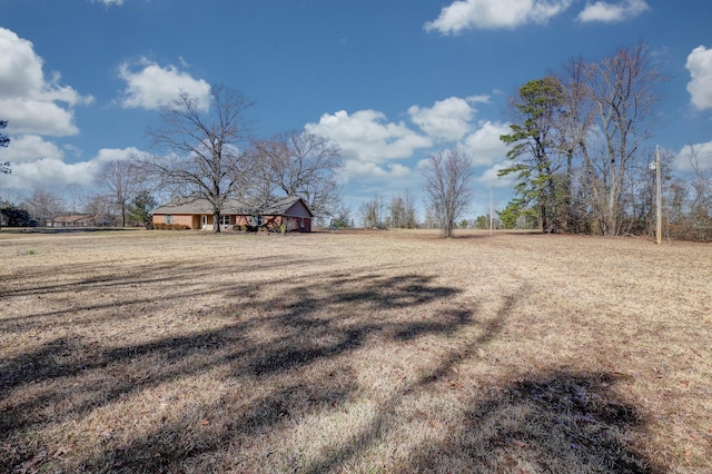 view of yard with a rural view