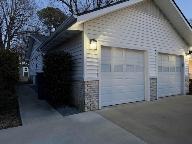 view of garage