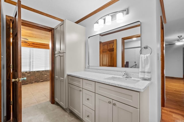 bathroom featuring tile patterned floors and vanity