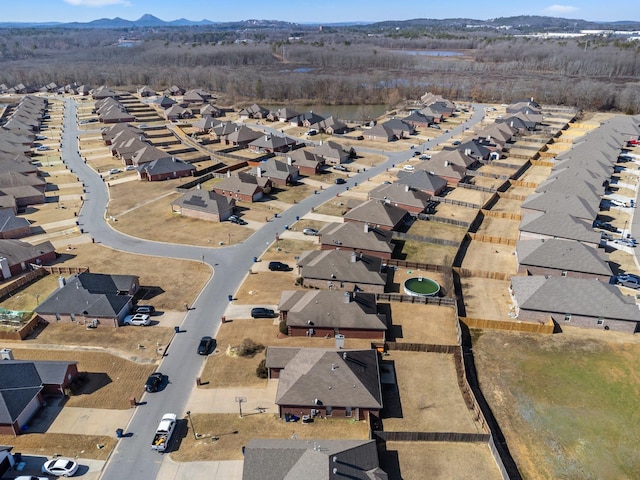 drone / aerial view with a mountain view