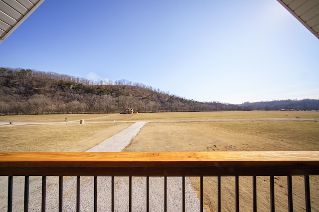 view of yard with a rural view