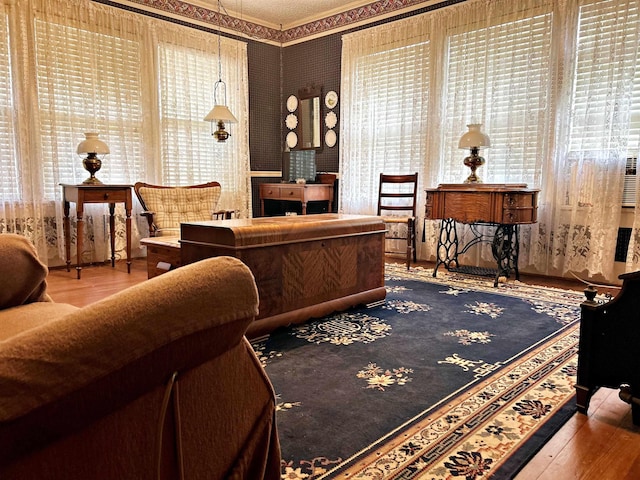 sitting room featuring hardwood / wood-style flooring