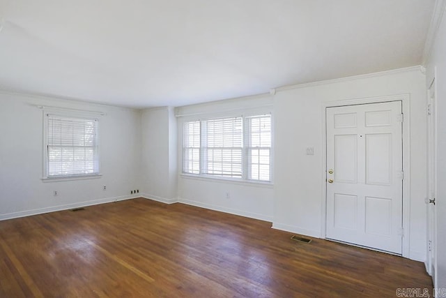 entrance foyer with dark hardwood / wood-style floors