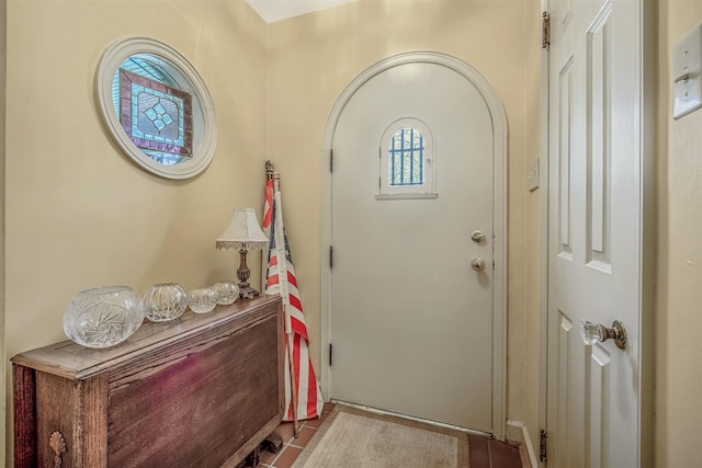 view of tiled foyer entrance