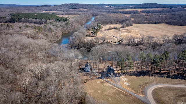 aerial view with a rural view