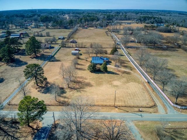 aerial view with a rural view