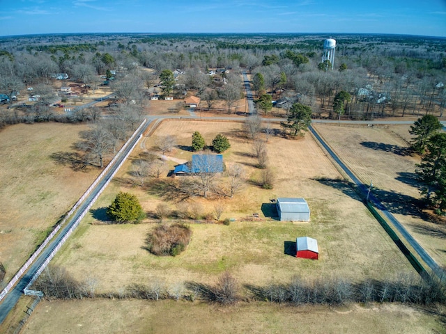 aerial view with a rural view